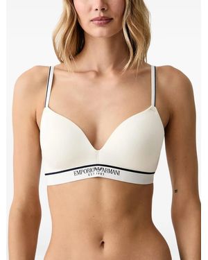 Emporio Armani Soutien-Gorge Triangle À Bande Logo - Brown