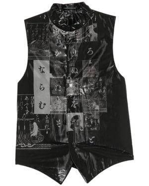 Yohji Yamamoto Katakana Print Gilet - Black