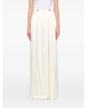 Lanvin Button-Detail Pleated Trousers - White
