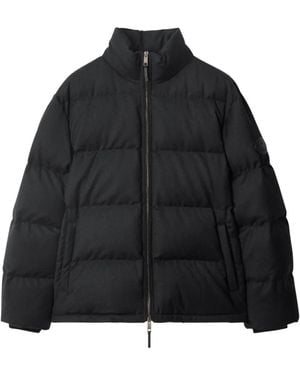 Burberry Knight-Stamp Wool Puffer Jacket - Black