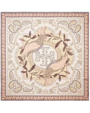 Tory Burch Cockatoo Bandana Silk Square Scarf - Natural