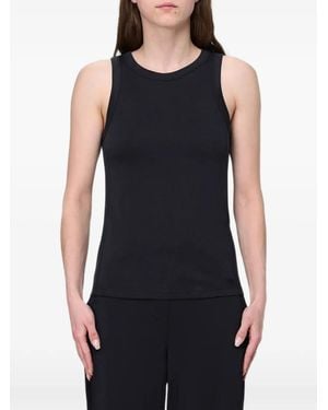 Max Mara Ribbed-Knit Cotton Top - Black