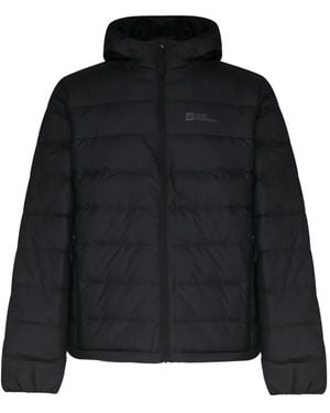 Jack Wolfskin Hooded Puffer Jacket - Black