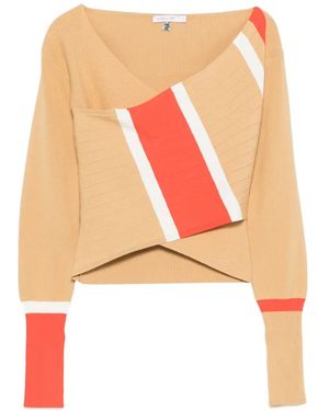 Patrizia Pepe Colour-Block Wrap-Front Knit - Pink