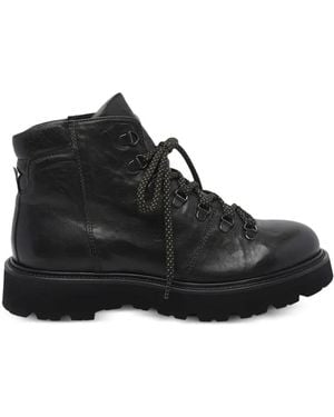 Pawelk's Lace-Up Leather Boots - Black