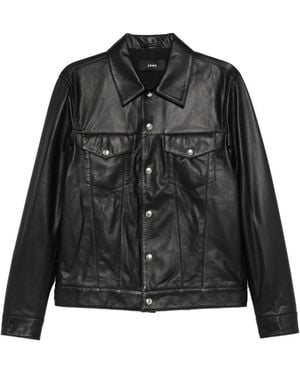 Arma Buttoned Flap-Pockets Shirt Jacket - Black