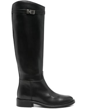 Julie Dee 30Mm Buckle-Fastening Leather Boots - Black
