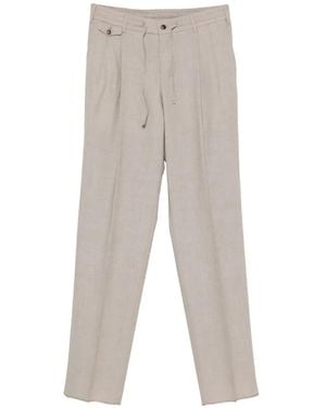 PT Torino Pleated Drawstring-Waist Trousers - White