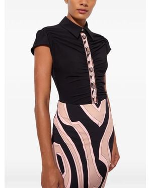 PUCCI Drape Detail Blouse - Black
