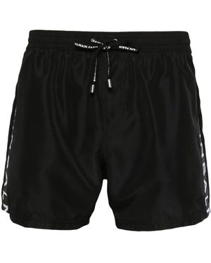 Balmain Costume Da Bagno A Righe - Nero