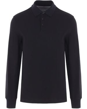 Brunello Cucinelli Langärmeliges Poloshirt - Blau
