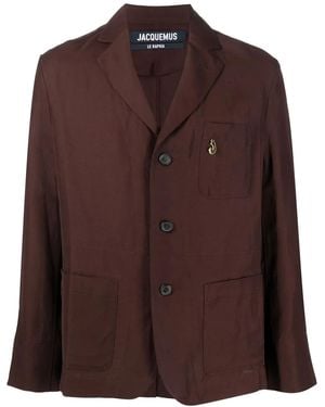 Jacquemus Notched Lapels Single-Breasted Jacket - Brown