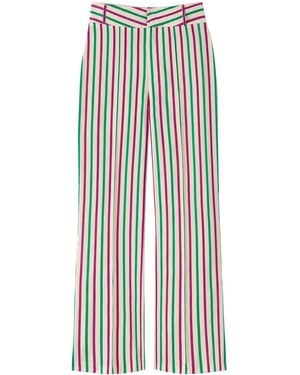 D'Estree Yoshi Striped Pattern Trousers - White