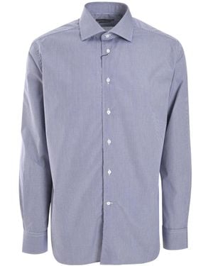 Corneliani Mini-Checked Shirt - Blue