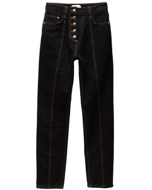 Versace High-Waist Straight Jeans - Black