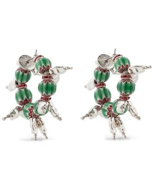 Dries Van Noten Pendientes con cuentas - Metálico