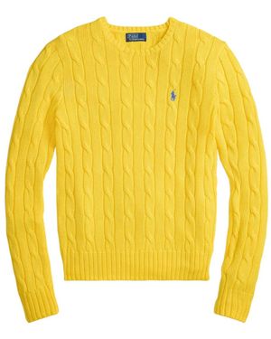 Polo Ralph Lauren Cable-Knit Crew-Neck Sweater - Yellow