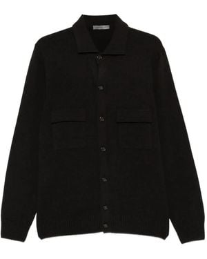Corneliani Patch-Pocket Button Cardigan - Black