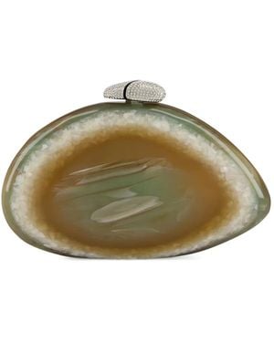 Benedetta Bruzziches Ariel Geode-effect Clutch Bag - Green
