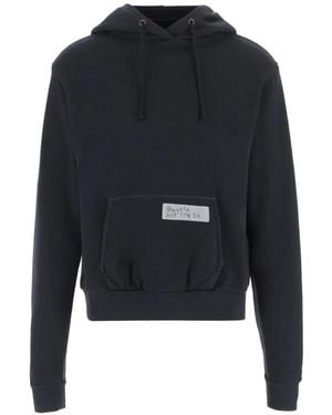 Maison Margiela Logo-Print Hoodie - Blue