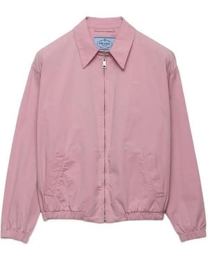 Prada Shirt-Collar Welt-Pocket Jacket - Pink