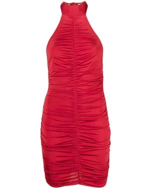 Noire Swimwear Ruched Halterneck Minidress - Red