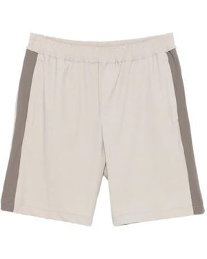 Eleventy Side-Stripe Shorts - White