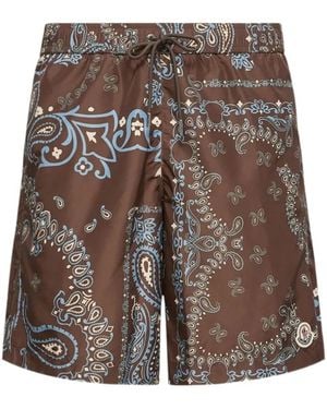 Moncler Badeshorts Mit Blumenprint - Braun