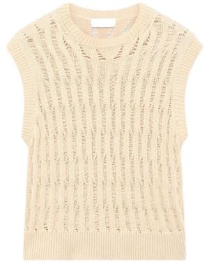 Lardini Open-Knit Cotton Vest - Natural