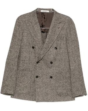 Tagliatore Double-Breasted Wool Jacket - Brown
