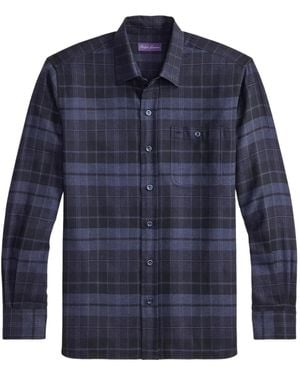 Ralph Lauren Apos;S Plaid Cotton Twill Shirt - Blue