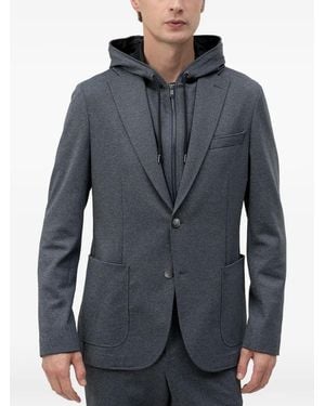 BOSS Slim-Fit Jacket With Inner Hood - Blue