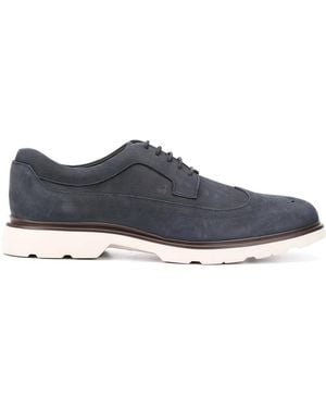 Hogan Perforated Derby Shoes - Blue