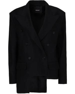 MEDEA Asymmetrical Double-Breasted Blazer - Black