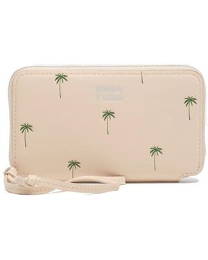 Bimba Y Lola Palms Tree-Print Wallet - Natural