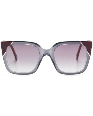 Carolina Herrera スクエアフレーム サングラス - グレー