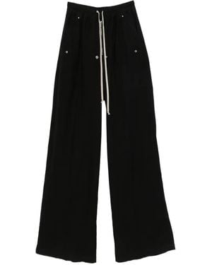 Rick Owens Geth Belas Drawstring Wide-Leg Pants - Black