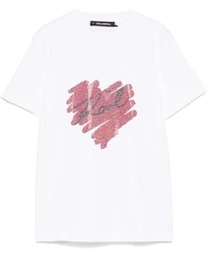 KARL LAGERFELD Hearts Rs T-Shirt - Pink