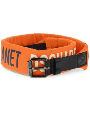 DSquared² Cinturón Con Logo Estampado - Naranja