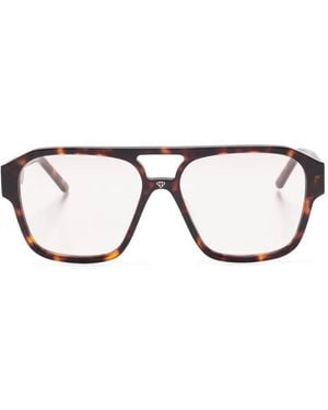 FACE HIDE Eckige Brille Mit Schildpattmuster - Braun