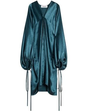 Lanvin Satin-Finish Midi Dress - Blue