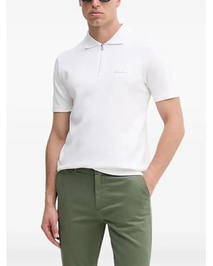 BALR Q-Series Zip-Neck Logo Polo Shirt - White