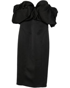 Elisabetta Franchi Satin Dress Strapples - Black