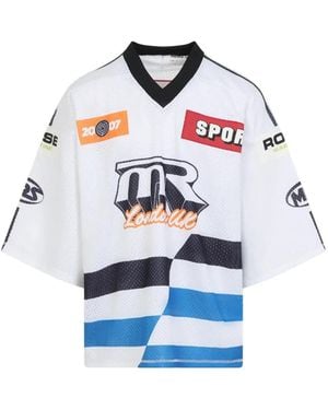 Martine Rose Oversized hockey mesh t-shirt - Weiß