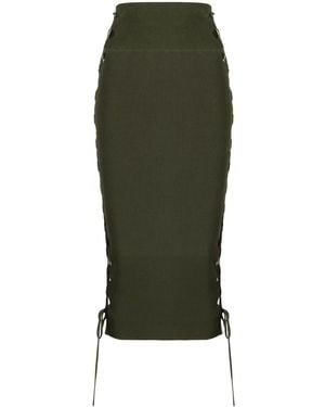 Monse レースアップ ニットスカート - グリーン