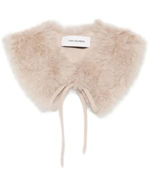 Yves Salomon V-Neck Scarf - White