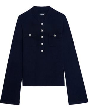 Zadig & Voltaire Jersey con detalles de botones - Azul