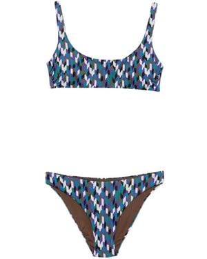 Fisico Bikini Mit Geometrischem Print - Blau