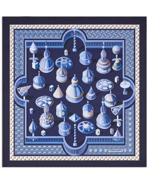 Ferragamo Nadir-Print Scarf - Blue