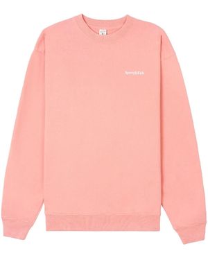 Sporty & Rich Logo-Print Crew-Neck Sweatshirt - Pink